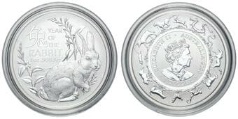 Elizabeth II, RAM - Lunar Calendar Series, Rabbit, One Dollar, 2023, UNC 1oz silver, brilliant uncirculated one...