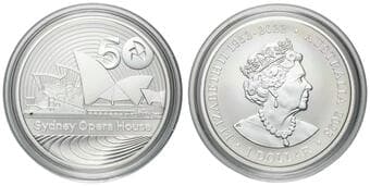 Elizabeth II, RAM - Sydney Opera House 50th Anniversary, One Dollar, 2023, UNC 1oz silver, brilliant uncirculated one...