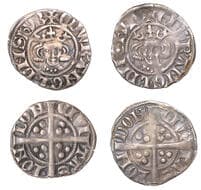 A Collection of English Silver Coins, 1272-1662 (Part II)
Edward I (1272-1307), New coinage, Pennies (2), both London,...