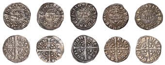 A Collection of English Silver Coins, 1272-1662 (Part II)
Edward I (1272-1307), New coinage, Pennies (5), class 10ab/9...