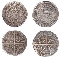 A Collection of English Silver Coins, 1272-1662 (Part II)
Henry V (1413-1422), Definitive issues, Halfgroats (2),...