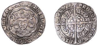 A Collection of English Silver Coins, 1272-1662 (Part II)
Henry VI (Restored, 1470-1471), Groat, London, mm. cross...