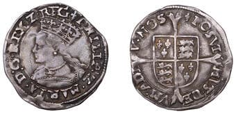 A Collection of English Silver Coins, 1272-1662 (Part II)
Mary (1553-1554), Groat, mm. lis, reads reg, 1.92g/1h (N...