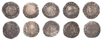 A Collection of English Silver Coins, 1272-1662 (Part II)
Elizabeth I (1558-1603), Sixth issue, Halfgroats (5), mm....