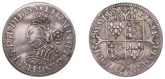 A Collection of English Silver Coins, 1272-1662 (Part II)
Elizabeth I (1558-1603), Milled coinage, Sixpence, 1561, mm....