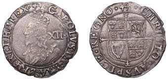 A Collection of English Silver Coins, 1272-1662 (Part II)
Charles I (1625-1649), Tower mint, Shilling, Gp E [North Gp...