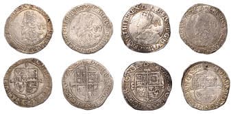 A Collection of English Silver Coins, 1272-1662 (Part II)
Charles I (1625-1649), Tower mint, Sixpences (4), all Gp E...
