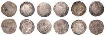 A Collection of English Silver Coins, 1272-1662 (Part II)
Charles I (1625-1649), Tower mint, Sixpences (6), all Gp F...