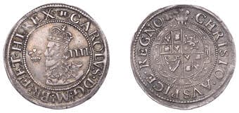 A Collection of English Silver Coins, 1272-1662 (Part II)
Charles I (1625-1649), Aberystwyth mint, Groat, mm. book,...