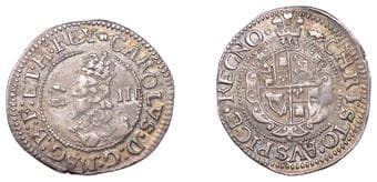 A Collection of English Silver Coins, 1272-1662 (Part II)
Charles I (1625-1649), Aberystwyth mint, Threepence, mm....