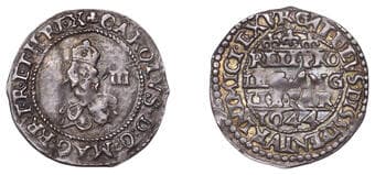 A Collection of English Silver Coins, 1272-1662 (Part II)
Charles I (1625-1649), Oxford mint, Threepence, 1644, mm....
