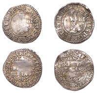 A Collection of English Silver Coins, 1272-1662 (Part II)
Charles I (1625-1649), Oxford mint, Threepences (2), both...