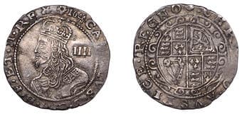 A Collection of English Silver Coins, 1272-1662 (Part II)
Charles I (1625-1649), Exeter mint, Groat, 1644, mm. rose,...