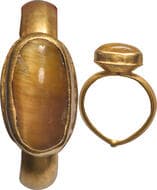 Primitive Money, Possibly Satavahana Period (Circa 100 BC), Gold Jewelry – Satavahana-Style Ring with Yellow...