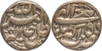 Akbar (AH 963-1014 /1556-1605 AD), Akbarnagar Mint, Silver Rupee, Month Tir (Cancer), Elahi 50, Obv: Arabic legend...