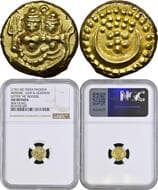 Mysore Kingdom, Haidar Ali (AH 1174-1197 /1761-1782 AD), Gold Pagoda, Obv: Shiva and Parvati seated facing forward,...