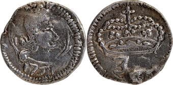 Indo Portuguese, Goa, D. Jose I (1750-1777 AD), Silver ½ Tanga (30 Reis), 1751 AD, Obv: Portrait bust of Jose I and...