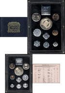 Republic India, 1973, Proof Set, F.A.O - Grow More Food, Set of 9 Coins, 10 Rupees, 1 Rupee, 50 Paise, 25 Paise, 10...