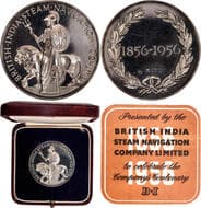 British Empire, Queen Elizabeth II, 100th Anniversary of the British India Steam Navigation Co. (1856-1956), Silver,...