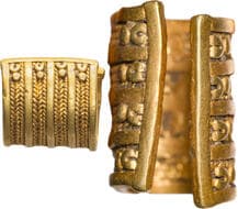 Primitive Money, Ujjaini Region, Possibly Shunga Period (Circa 200-100 BC), Gold Jewelry - Ear Ring / Mukut Element, an...