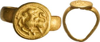 Antique Jewellery, Possibly Nolambas period (10 Century AD), Gold Jewelry – Ring, an exquisite antique handcrafted...