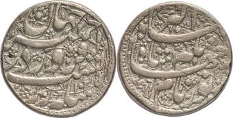 Jahangir (AH 1014-1037 /1605-1627 AD), Ajmer Mint, Silver Rupee, AH 1025 /11 RY, "Feroz" Couplet, Obv: Persian legend...