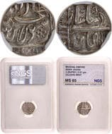 Shah Jahan (AH 1037-1068 /1628-1658 AD), Ujjain Mint (by style), Silver ¼ Rupee, Crude strike, Obv: Arabic legend The...