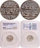 Shah Jahan (AH 1037-1068 /1628-1658 AD), Golkonda Mint, Silver Rupee, Crude Calligraphy, Obv: Arabic legend The Kalima...