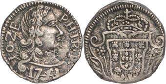 Indo-Portuguese, Goa, D. Jose I (1750-1777 AD), Silver Pardau (½ Rupia), 1751 AD, Obv: head to right, JOZE date...