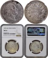 1835, King William IIII, Silver Rupee, Calcutta Mint, R.S. incused, 20 berries (11L+9R), B/II(ii), bud leaves, die...