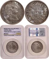 1835, King William IIII, Silver Rupee, Calcutta Mint, R.S. incused, 20 berries (11L+9R), B/II(ii), bud leaves, die...