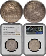 1921, King George V, Silver Rupee, Bombay Mint, dot, (PR # 227/GK # 1043), nice toning, attractive features, superb...