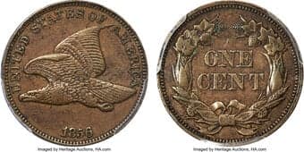 Proof Flying Eagle Cents 1856 1C Snow-3 PR40 PCGS. The 1856 flying cent had an incredibly low mintage compared to the...