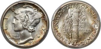 Mercury Dimes 1935-S 10C MS68 Full Bands PCGS. The 1935-S dime is one of the best-produced issues in the Mercury dime...