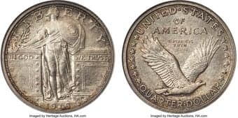 Standing Liberty Quarters 1916 25C MS61 Full Head NGC. The modest MS61 numeric grade of this Full Head 1916 Standing...