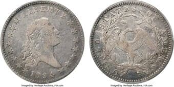 Early Half Dollars 1794 50C O-101a, T-7, R.3, Fine 15 PCGS. Ex: O'Neal. Tompkins Die State 1/5. The obverse is easily...