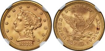 Liberty Quarter Eagles 1878 $2 1/2 MS68 NGC. The 1878 is a common date from the 1870s, although it becomes...