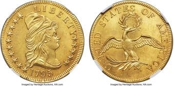 Early Eagles 1795 $10 13 Leaves, BD-1, High R.3 -- Mount Removed, Cleaned -- NGC Details. Unc. Bass-Dannreuther Die...
