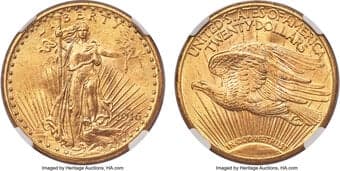 Saint-Gaudens Double Eagles 1916-S $20 MS66+ NGC. From a substantial mintage of 796,000 pieces, the 1916-S...
