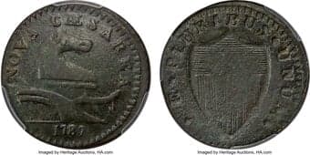 Colonials 1787 New Jersey Copper, No Sprig Above Plow, M. 47-e, W-5255, Low R.6 -- Environmental Damage -- PCGS...