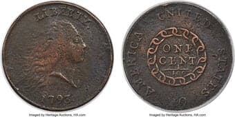 Large Cents 1793 1C Chain, AMERICA, Periods, S-4, B-5, R.3 -- Corroded, Cleaned -- ANACS Details. Fine 15 Details....