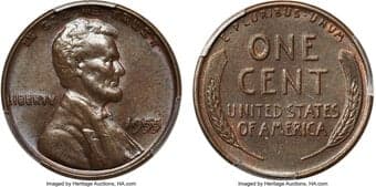 Lincoln Cents 1955 1C Doubled Die Obverse, FS-101, MS62 Brown PCGS. The dramatic die doubling of this fascinating...