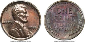 Lincoln Cents 1955 1C Doubled Die Obverse, FS-101, MS63 Brown PCGS. The 1955 Doubled Die is one of the most recognized...