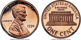Proof Lincoln Cents 1990 1C No S, FS-101, PR68 Red Ultra Cameo NGC. This example displays picturesque fiery-red luster...