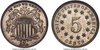 Shield Nickels 1879 5C MS62 NGC. The 1879 issue of shield nickels is the second lowest of the design with just 25,900...