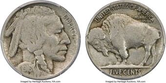 Buffalo Nickels 1916 5C Doubled Die Obverse, FS-101 -- Scratch -- PCGS Genuine. Fine Details. The doubled date 1916 is...