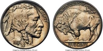 Proof Buffalo Nickels 1915 5C JD-1, R.2, PR67 PCGS. As once noted by David Lange, this proof issue typically displays a...