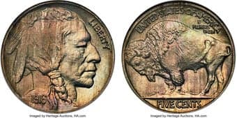 Proof Buffalo Nickels 1916 5C JD-1, High R.2, PR66 NGC. Only 600 proof Buffalo nickels were struck in 1916 before a...