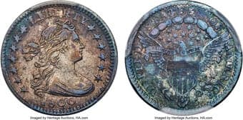 Early Half Dimes 1800 H10C V-1, LM-1, R.3, XF45 PCGS. Early Die State. The Heraldic eagle reverse was first added to...