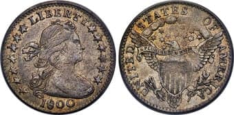 Early Half Dimes 1800 H10C V-1, LM-1, R.3, AU50 PCGS. The 1800 half dime mintage was the largest for this series with...